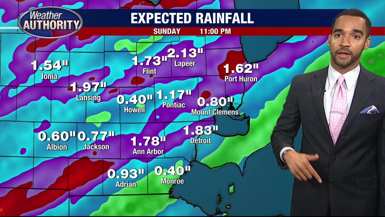 6 inches of rain - or more - reported in Detroit as rain pounds city